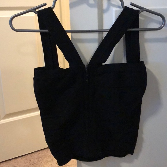 Cute crop top black stretchy comfy - Picture 2 of 7